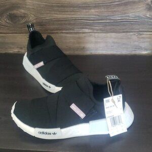 New Adidas NMD R1 Black‎ Laceless Running Sneakers NWT Casual Everyday Shoes